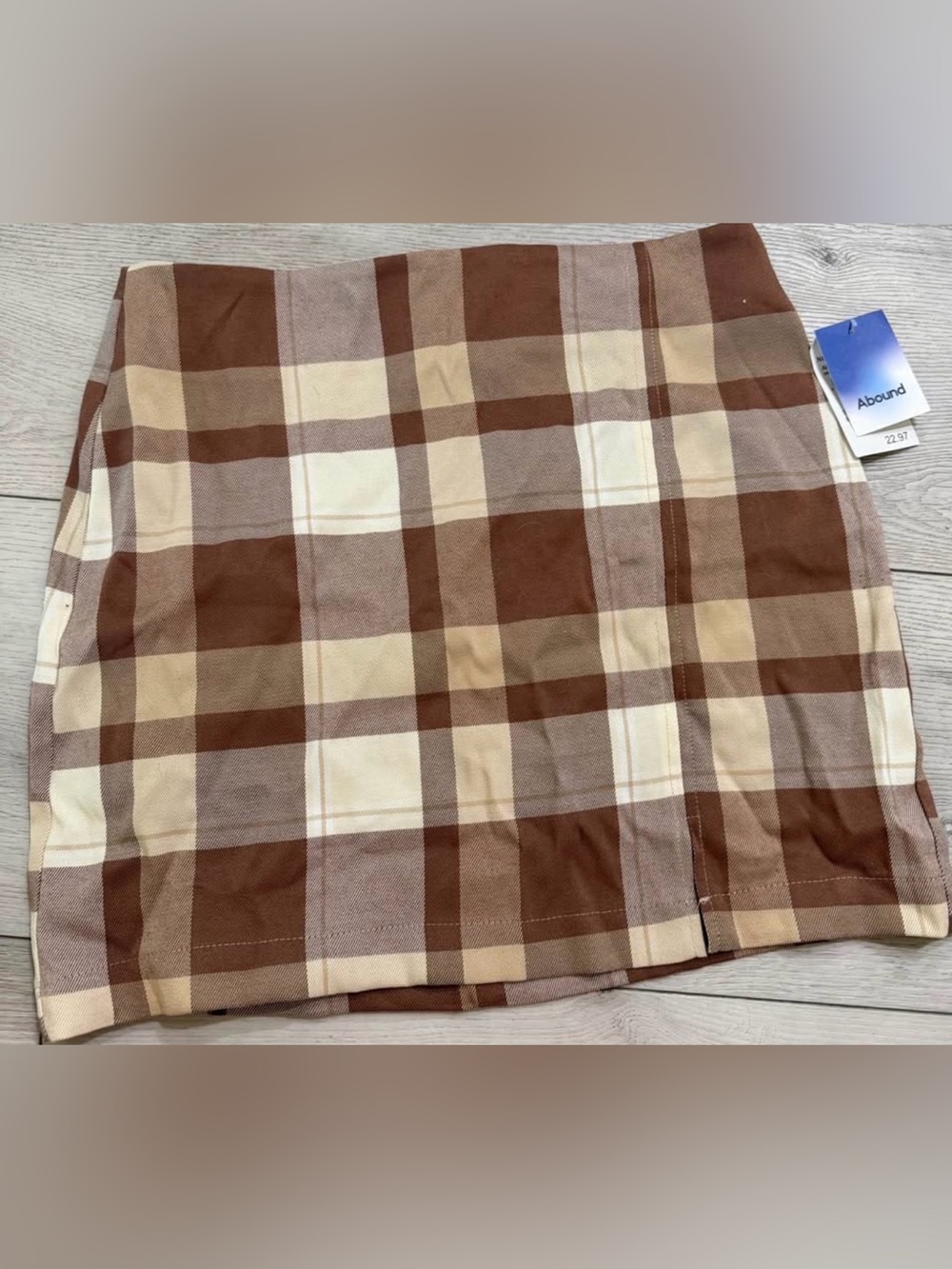 Brown plaid fall skirt- Small